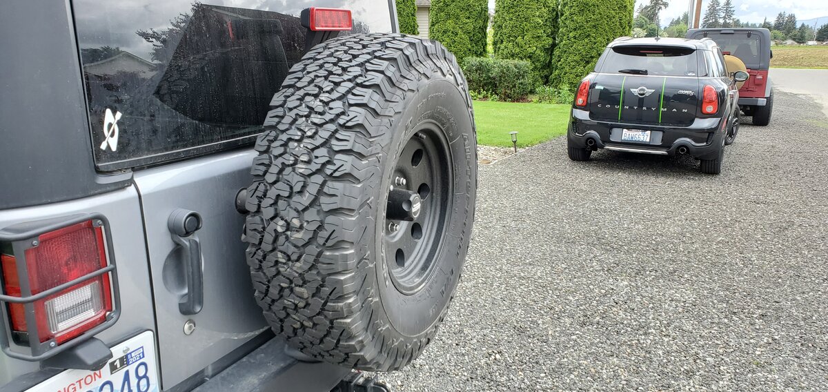 33s on stock tire carrier? | Jeep Wrangler JK Forum