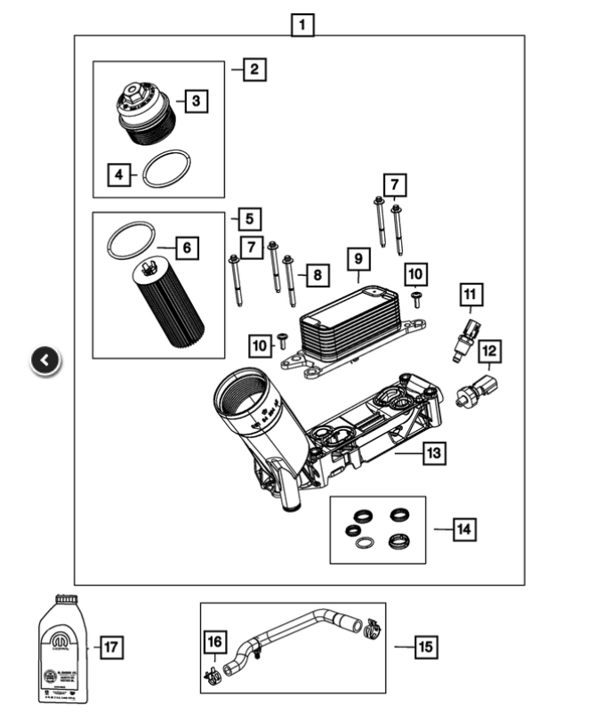 OilCoolerHousingPartsDiagram.png